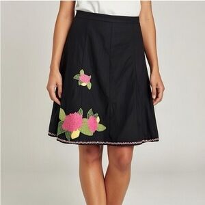 Allyson Whitmore Petite Vintage Linen Blend Floral Skirt - Size 12